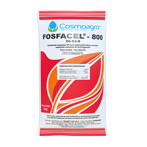 Fertilizante Foliar Fosfacel 800 - Bolsa 1Kg