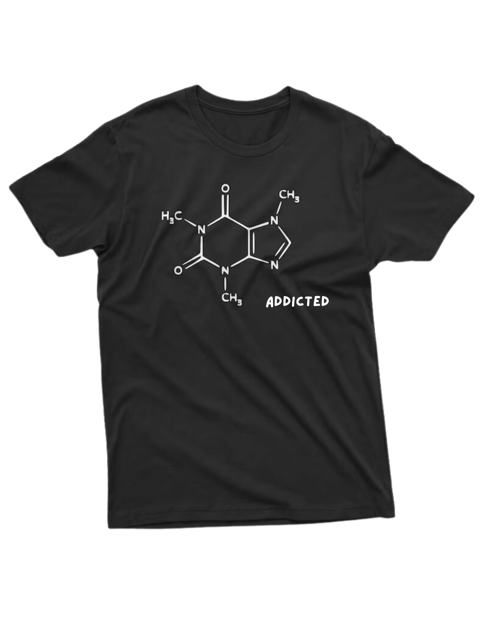 Camiseta Premium 100% Algodón - Composición Química de Cafeína.